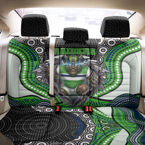 Canberra Raiders Back Car Seat Cover The Scream of Lightning Eyes - Indigenous Dot Ripping Effect