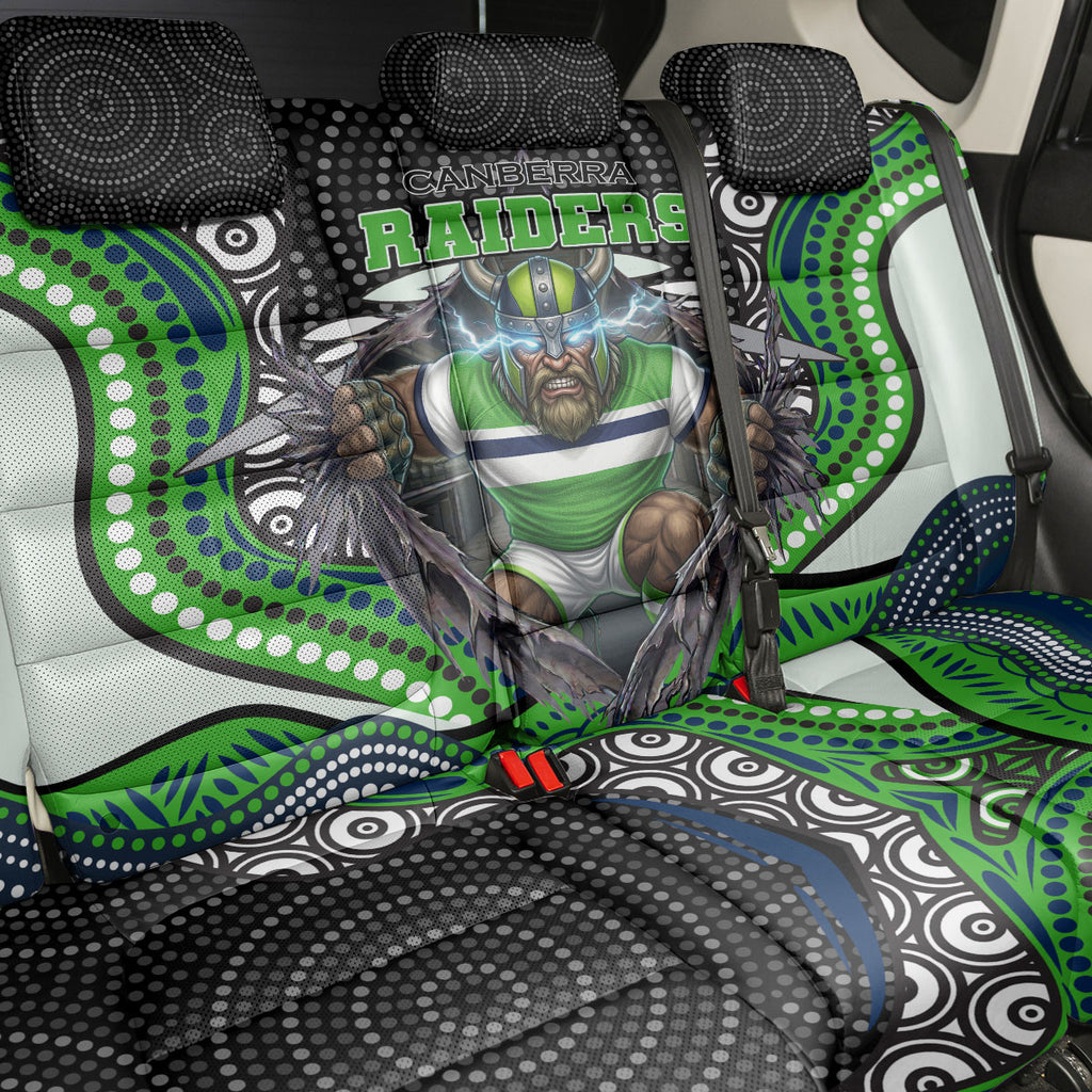 Canberra Raiders Back Car Seat Cover The Scream of Lightning Eyes - Indigenous Dot Ripping Effect