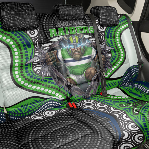 Canberra Raiders Back Car Seat Cover The Scream of Lightning Eyes - Indigenous Dot Ripping Effect