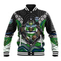 Canberra Raiders Baseball Jacket The Scream of Lightning Eyes - Indigenous Dot Ripping Effect