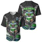 Canberra Raiders Baseball Jersey The Scream of Lightning Eyes - Indigenous Dot Ripping Effect