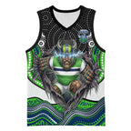 Canberra Raiders Basketball Jersey The Scream of Lightning Eyes - Indigenous Dot Ripping Effect