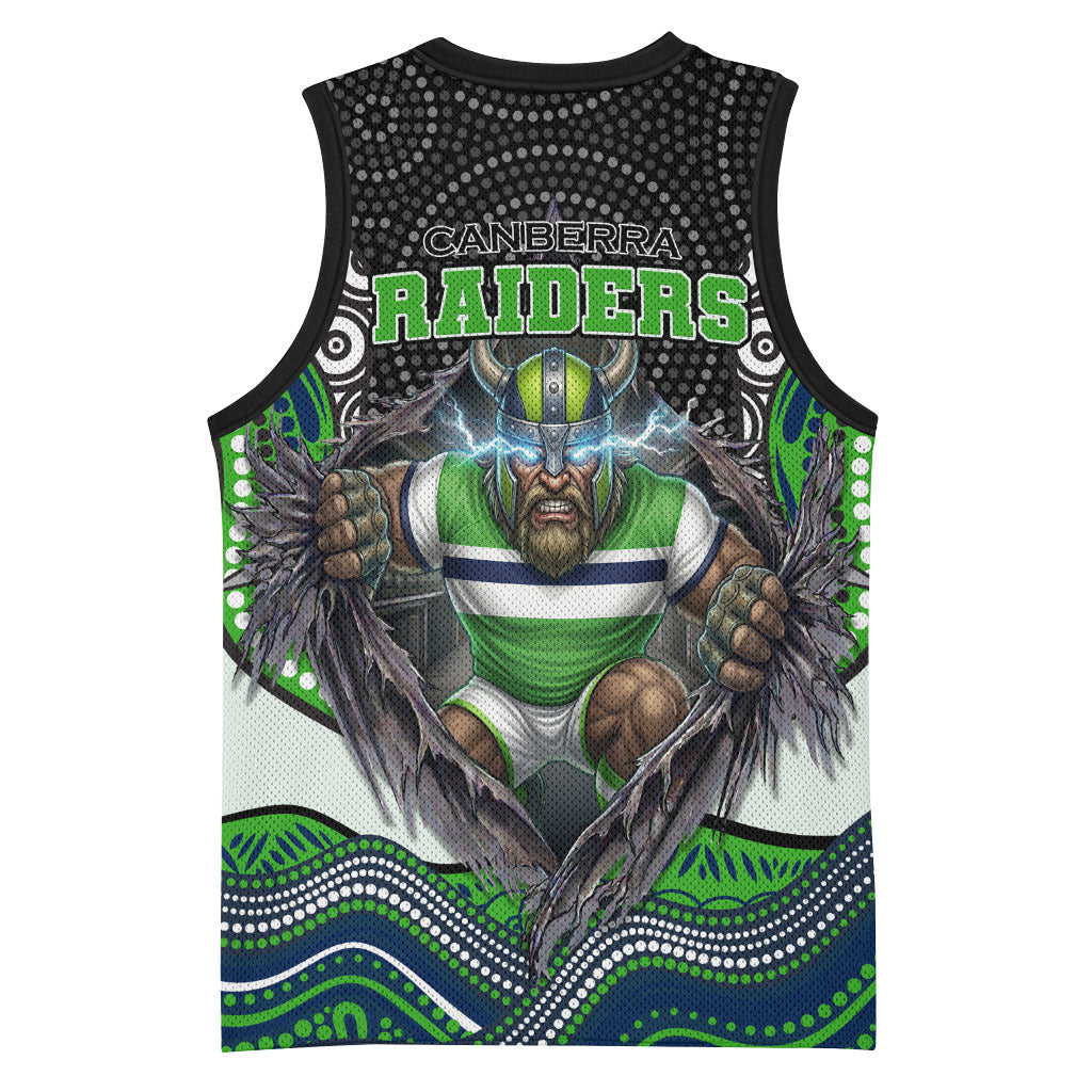 Canberra Raiders Basketball Jersey The Scream of Lightning Eyes - Indigenous Dot Ripping Effect