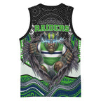 Canberra Raiders Basketball Jersey The Scream of Lightning Eyes - Indigenous Dot Ripping Effect