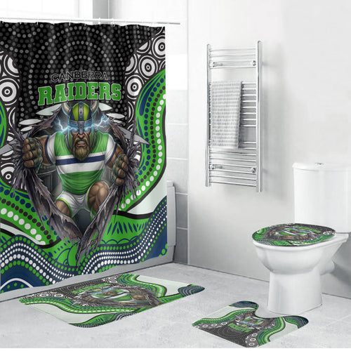 Canberra Raiders Bathroom Set The Scream of Lightning Eyes - Indigenous Dot Ripping Effect