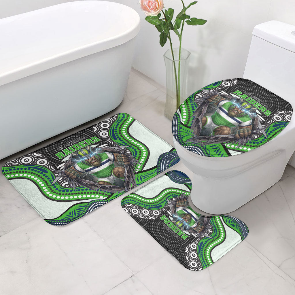 Canberra Raiders Bathroom Set The Scream of Lightning Eyes - Indigenous Dot Ripping Effect