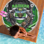 Canberra Raiders Beach Blanket The Scream of Lightning Eyes - Indigenous Dot Ripping Effect