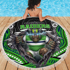 Canberra Raiders Beach Blanket The Scream of Lightning Eyes - Indigenous Dot Ripping Effect