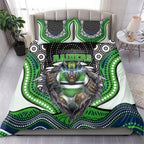 Canberra Raiders Bedding Set The Scream of Lightning Eyes - Indigenous Dot Ripping Effect