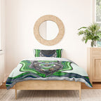 Canberra Raiders Bedding Set The Scream of Lightning Eyes - Indigenous Dot Ripping Effect