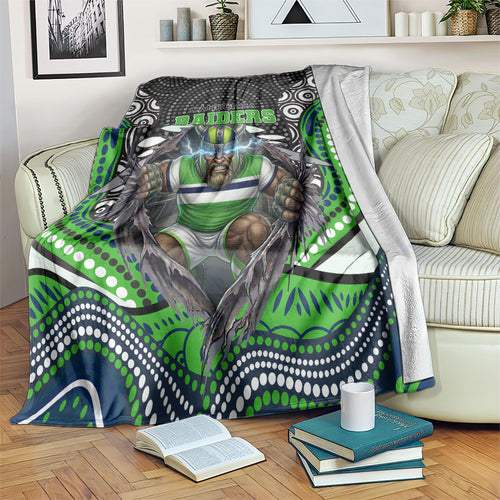 Canberra Raiders Blanket The Scream of Lightning Eyes - Indigenous Dot Ripping Effect