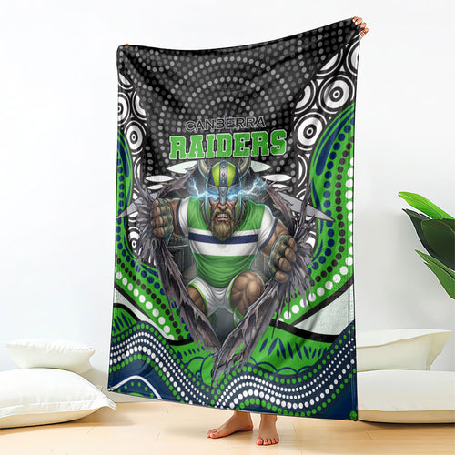 Canberra Raiders Blanket The Scream of Lightning Eyes - Indigenous Dot Ripping Effect