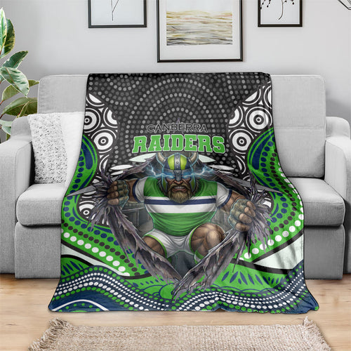 Canberra Raiders Blanket The Scream of Lightning Eyes - Indigenous Dot Ripping Effect