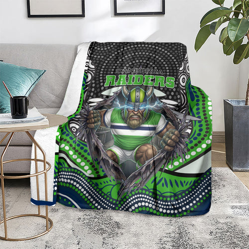 Canberra Raiders Blanket The Scream of Lightning Eyes - Indigenous Dot Ripping Effect