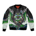 Canberra Raiders Bomber Jacket The Scream of Lightning Eyes - Indigenous Dot Ripping Effect