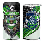 Canberra Raiders 4 in 1 Can Cooler Tumbler The Scream of Lightning Eyes - Indigenous Dot Ripping Effect