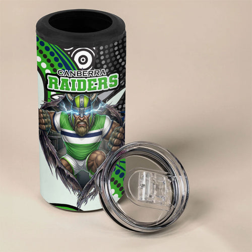 Canberra Raiders 4 in 1 Can Cooler Tumbler The Scream of Lightning Eyes - Indigenous Dot Ripping Effect