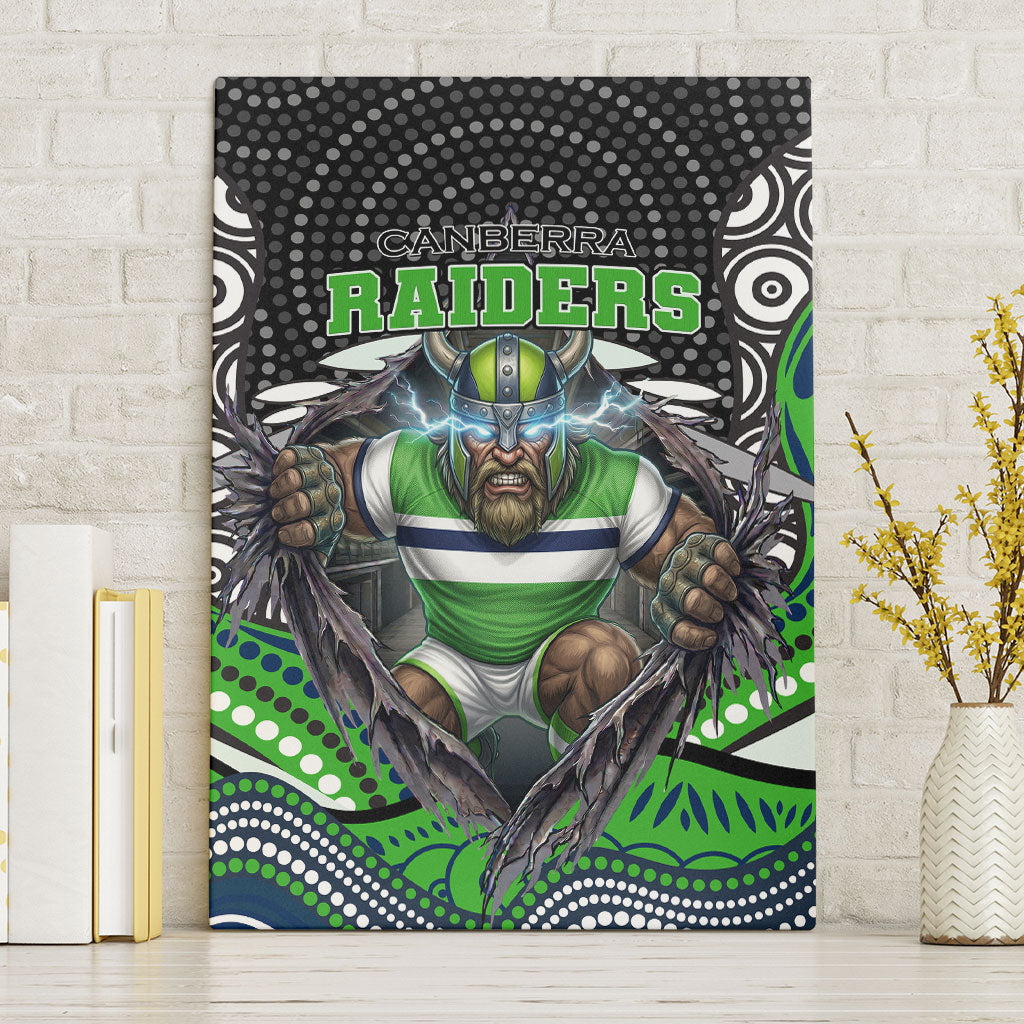 Canberra Raiders Canvas Wall Art The Scream of Lightning Eyes - Indigenous Dot Ripping Effect