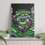 Canberra Raiders Canvas Wall Art The Scream of Lightning Eyes - Indigenous Dot Ripping Effect