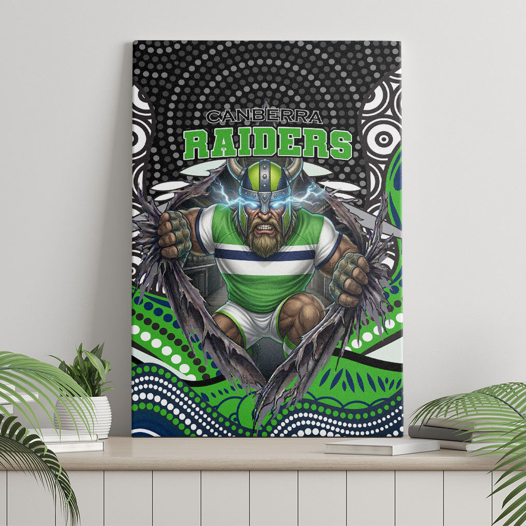 Canberra Raiders Canvas Wall Art The Scream of Lightning Eyes - Indigenous Dot Ripping Effect