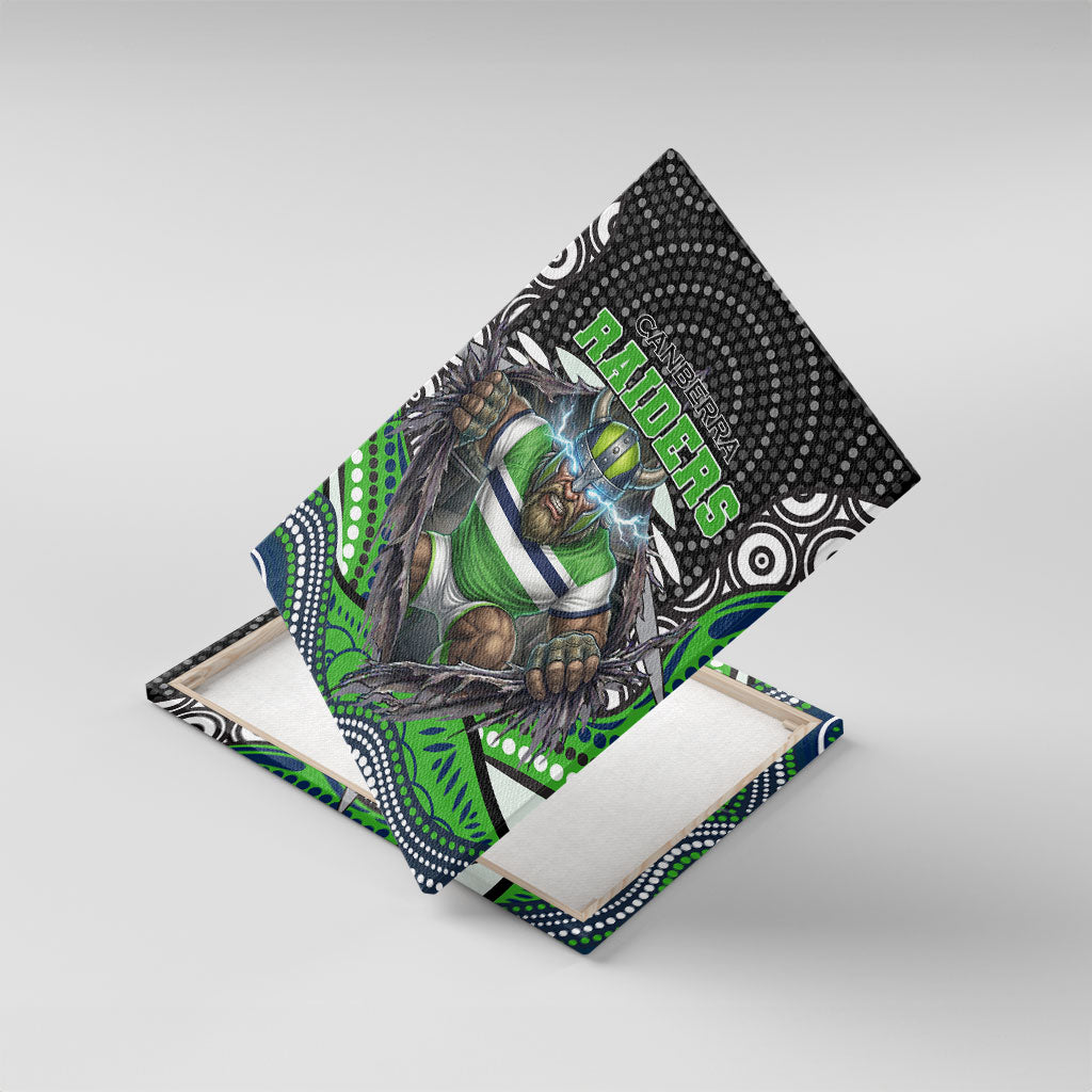 Canberra Raiders Canvas Wall Art The Scream of Lightning Eyes - Indigenous Dot Ripping Effect