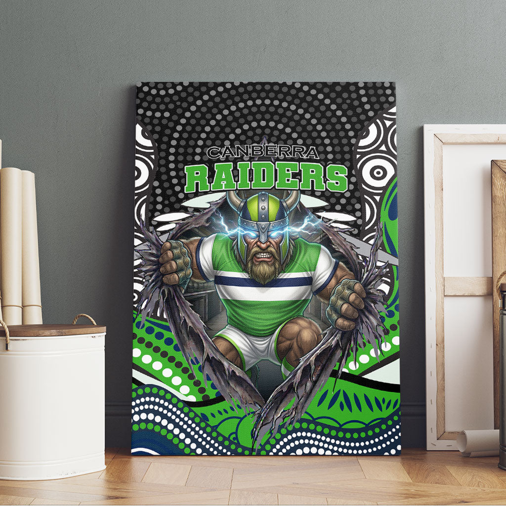Canberra Raiders Canvas Wall Art The Scream of Lightning Eyes - Indigenous Dot Ripping Effect