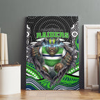 Canberra Raiders Canvas Wall Art The Scream of Lightning Eyes - Indigenous Dot Ripping Effect