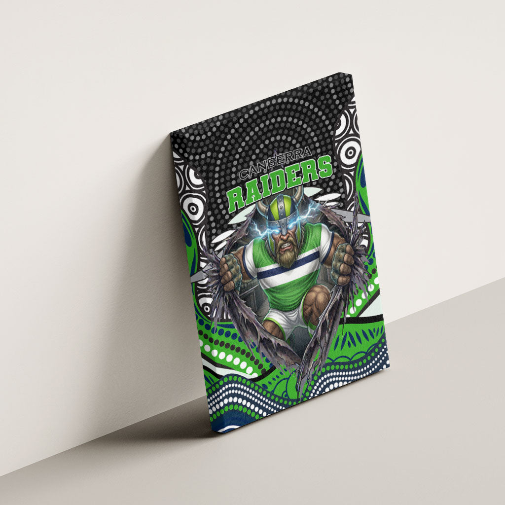 Canberra Raiders Canvas Wall Art The Scream of Lightning Eyes - Indigenous Dot Ripping Effect