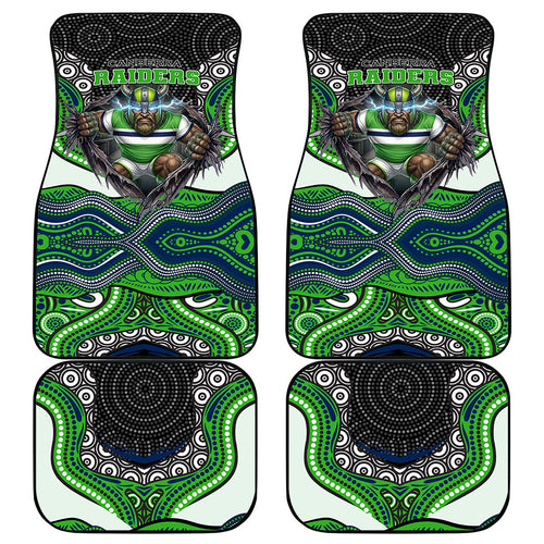 Canberra Raiders Car Mats The Scream of Lightning Eyes - Indigenous Dot Ripping Effect