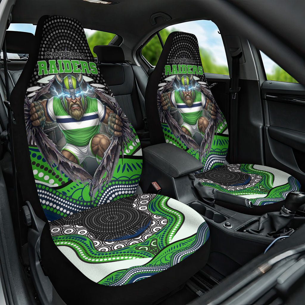 Canberra Raiders Car Seat Cover The Scream of Lightning Eyes - Indigenous Dot Ripping Effect