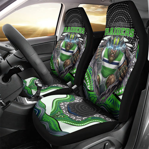 Canberra Raiders Car Seat Cover The Scream of Lightning Eyes - Indigenous Dot Ripping Effect