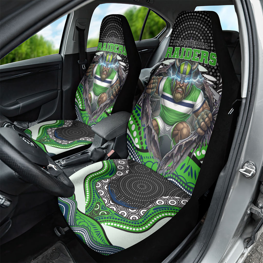 Canberra Raiders Car Seat Cover The Scream of Lightning Eyes - Indigenous Dot Ripping Effect