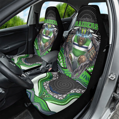 Canberra Raiders Car Seat Cover The Scream of Lightning Eyes - Indigenous Dot Ripping Effect