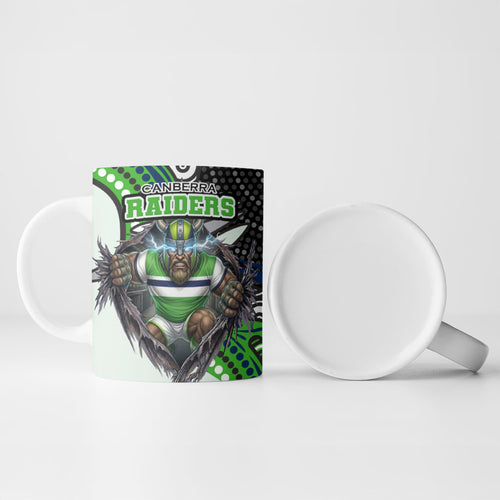 Canberra Raiders Ceramic Mug The Scream of Lightning Eyes - Indigenous Dot Ripping Effect