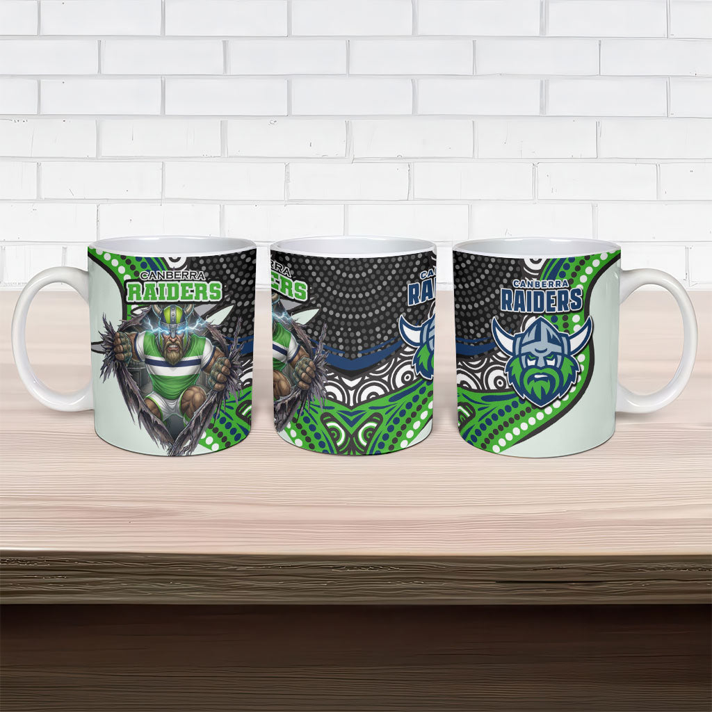 Canberra Raiders Ceramic Mug The Scream of Lightning Eyes - Indigenous Dot Ripping Effect