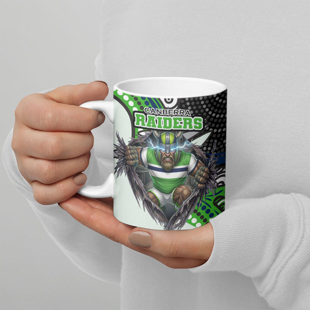 Canberra Raiders Ceramic Mug The Scream of Lightning Eyes - Indigenous Dot Ripping Effect