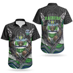 Canberra Raiders Couples Matching Mermaid Dress and Hawaiian Shirt The Scream of Lightning Eyes - Indigenous Dot Ripping Effect