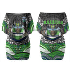 Canberra Raiders Couples Matching Off Shoulder Short Dress and Hawaiian Shirt The Scream of Lightning Eyes - Indigenous Dot Ripping Effect