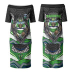 Canberra Raiders Couples Matching Puletasi and Hawaiian Shirt The Scream of Lightning Eyes - Indigenous Dot Ripping Effect