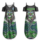 Canberra Raiders Couples Matching Summer Maxi Dress and Hawaiian Shirt The Scream of Lightning Eyes - Indigenous Dot Ripping Effect