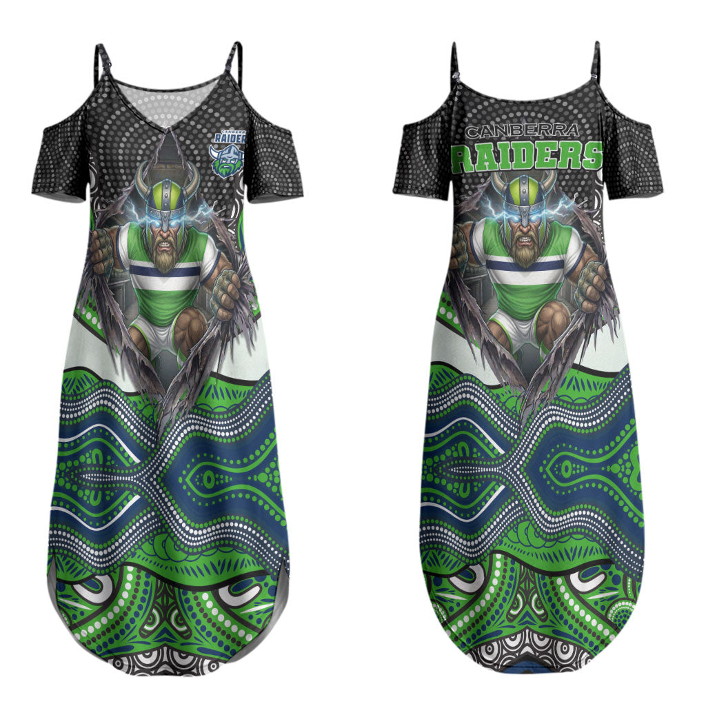 Canberra Raiders Couples Matching Summer Maxi Dress and Hawaiian Shirt The Scream of Lightning Eyes - Indigenous Dot Ripping Effect