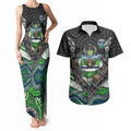 Canberra Raiders Couples Matching Tank Maxi Dress and Hawaiian Shirt The Scream of Lightning Eyes - Indigenous Dot Ripping Effect