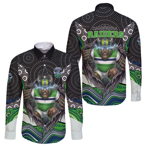 Canberra Raiders Family Matching Off Shoulder Maxi Dress and Hawaiian Shirt The Scream of Lightning Eyes - Indigenous Dot Ripping Effect