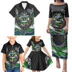 Canberra Raiders Family Matching Puletasi and Hawaiian Shirt The Scream of Lightning Eyes - Indigenous Dot Ripping Effect