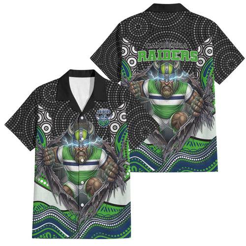Canberra Raiders Family Matching Summer Maxi Dress and Hawaiian Shirt The Scream of Lightning Eyes - Indigenous Dot Ripping Effect