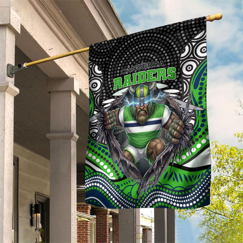 Canberra Raiders Garden Flag The Scream of Lightning Eyes - Indigenous Dot Ripping Effect