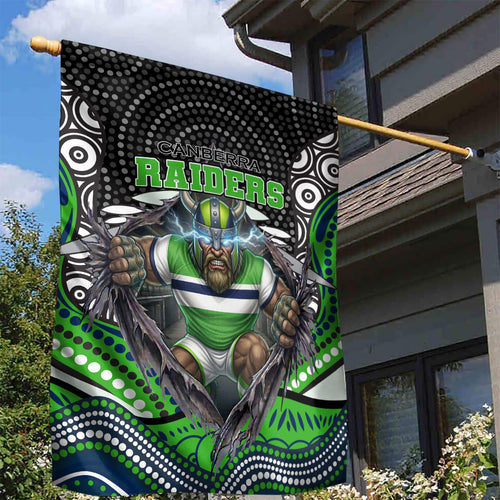 Canberra Raiders Garden Flag The Scream of Lightning Eyes - Indigenous Dot Ripping Effect