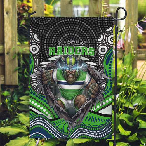 Canberra Raiders Garden Flag The Scream of Lightning Eyes - Indigenous Dot Ripping Effect