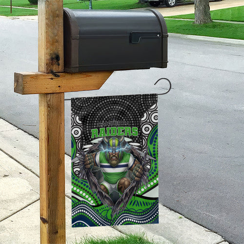 Canberra Raiders Garden Flag The Scream of Lightning Eyes - Indigenous Dot Ripping Effect