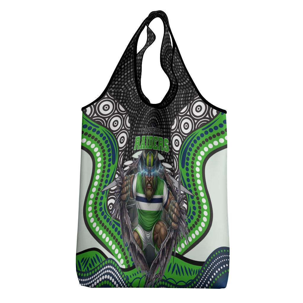 Canberra Raiders Grocery Bag The Scream of Lightning Eyes - Indigenous Dot Ripping Effect
